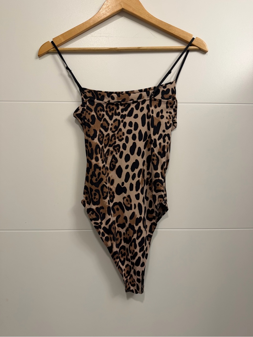 NWOT Leopard Print Spaghetti Strap Bodysuit